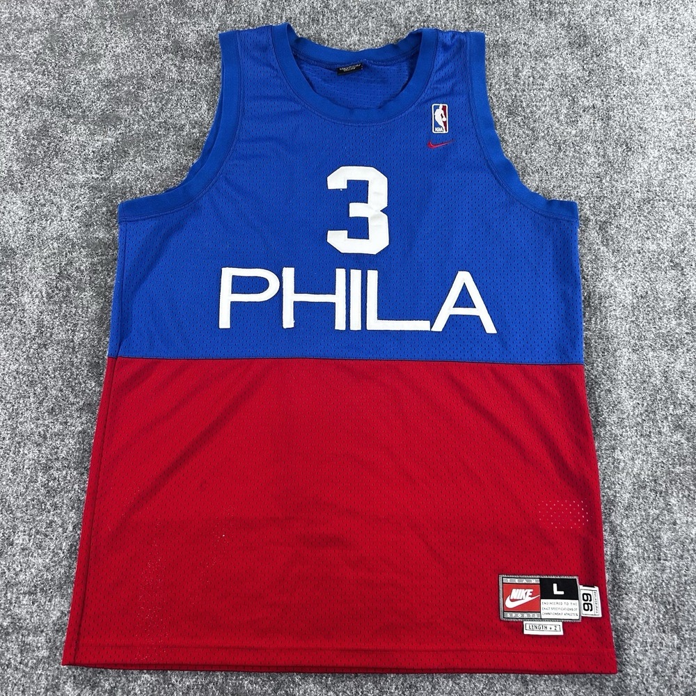 Vintage Allen Iverson Nike Philadelphia 76ers Swingman Jersey 1966 Rewind L